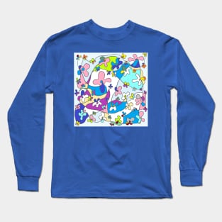 one line drawing, flower Long Sleeve T-Shirt